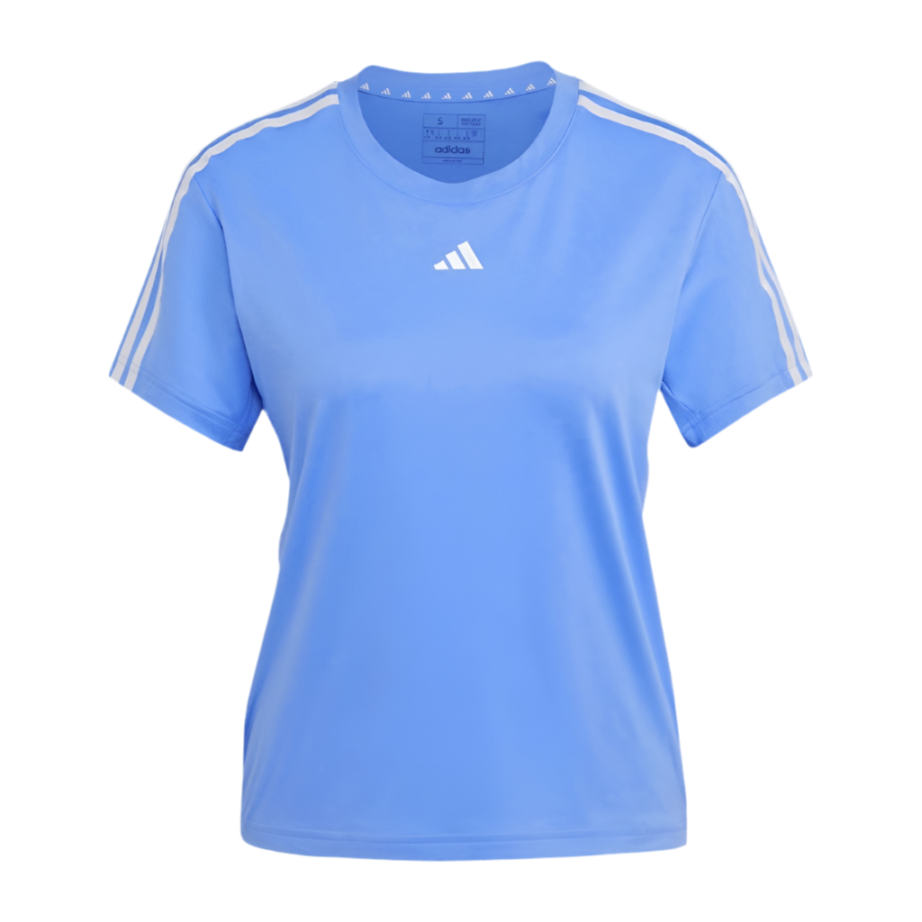 Adidas Women’s Aeroready Essentials 3-Stripes Tee Top T-Shirt (Lilac Pink / Blue)