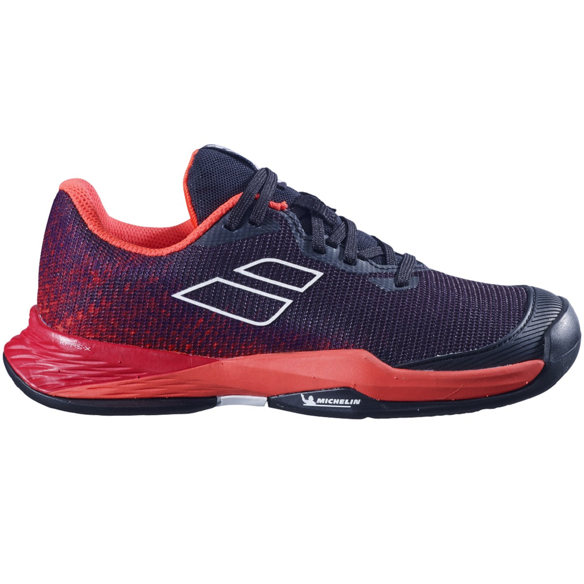 Babolat Jet Mach 3 All Court Junior Tennis Shoes (Black-Poppy Red) - SportStation HK