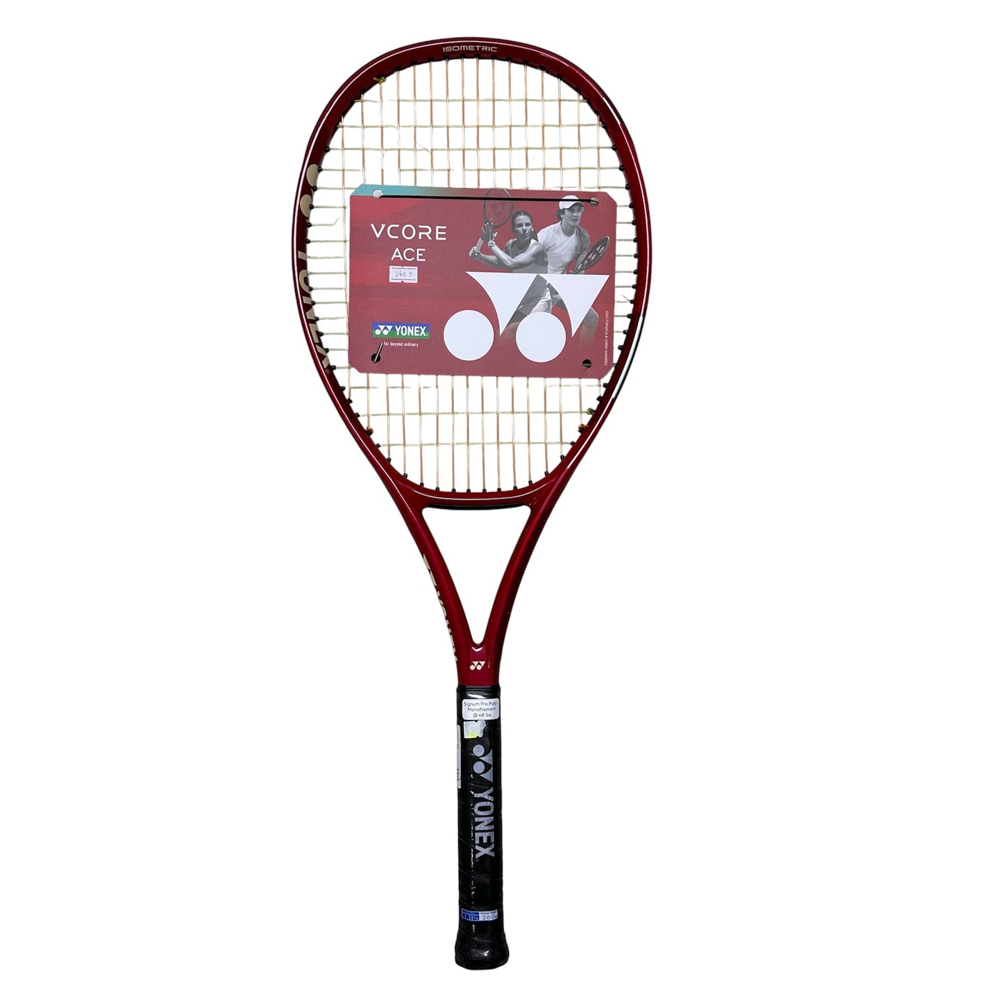 Yonex VCORE Ace 2026 Tennis Racket (Unstrung 260g) (Strung with Signum Pro Poly/ProKennex Monofilament @ 48 lbs)