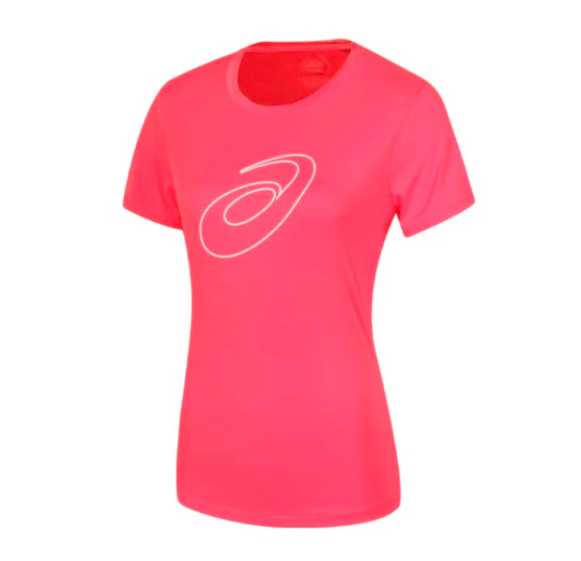 Asics Women's Dri-Fit Logo Tee Top T-shirt (Peach Orange)