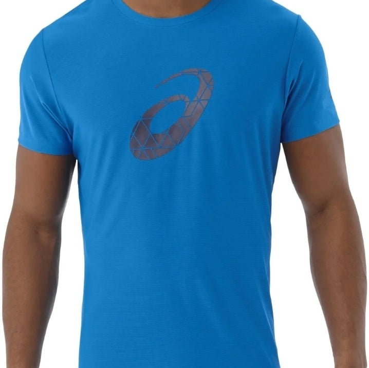 ASICS Men's Dri-Fit Graphic SS Top Tee Shirt (Blue) (Size XXL)