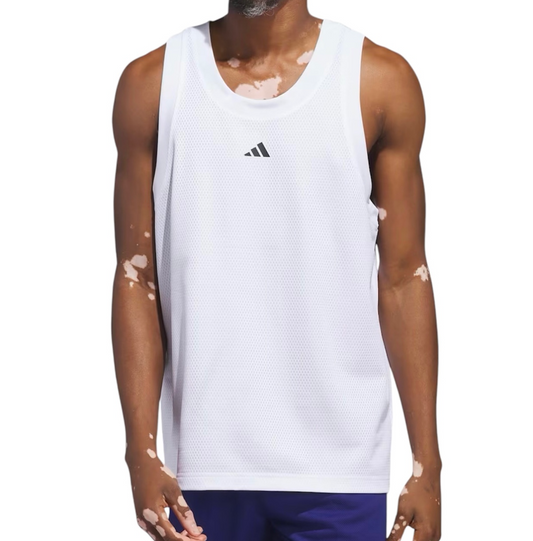 Adidas Men's Legends Top Tee Shirt Sleeveless Tank (White)