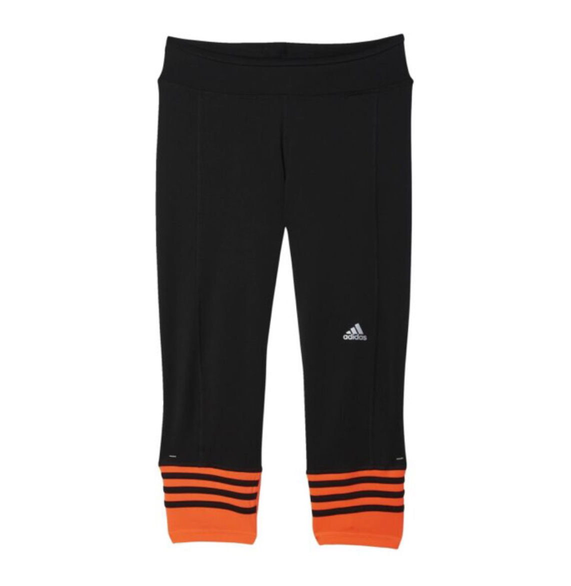 Adidas Women's Response 3/4 Tights Pants Leggings (Black-Neon orange) (size M)