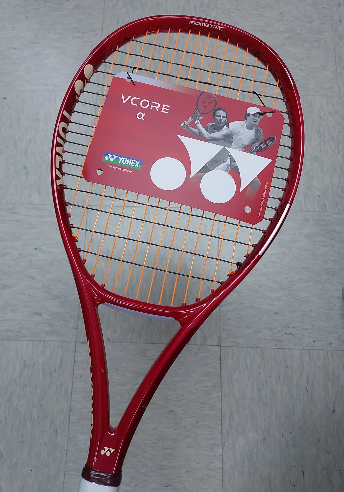 Yonex VCORE α (275g) 2026 Tennis Racket (Unstrung) (Strung with Tecnifibre Blackcode / Babolat Xcel @48lb)
