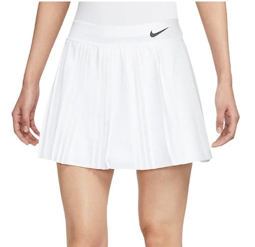 Nike Court Slam Dri-FIT Brand Logo Women's Pleated Tennis Skirt (White) FZ6491-100