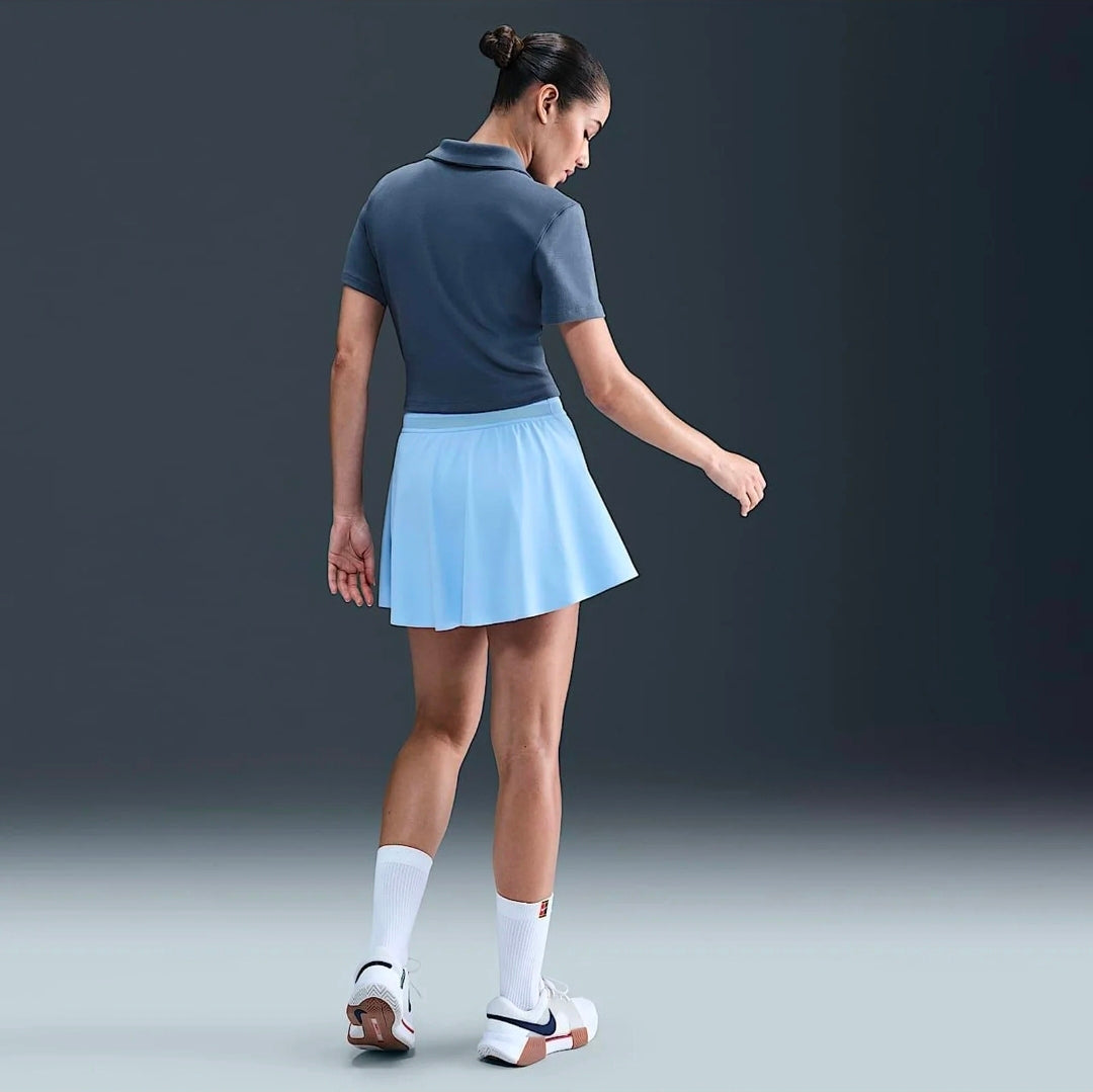 Nike Women’s Court Heritage Short Sleeve Crop Polo Shirt (Diffused Blue)