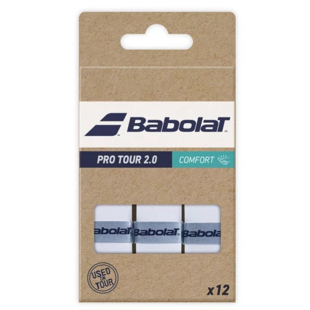 Babolat Pro Tour 2.0 Overgrip (White) (12 pieces)