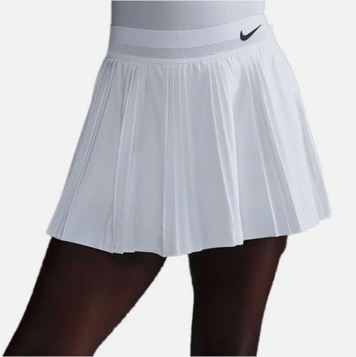 Nike Court Slam Dri-FIT Brand Logo Women's Pleated Tennis Skirt (White) FZ6491-100